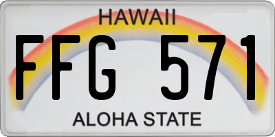 HI license plate FFG571