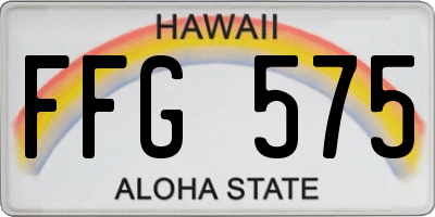 HI license plate FFG575