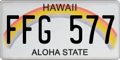 HI license plate FFG577