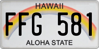 HI license plate FFG581