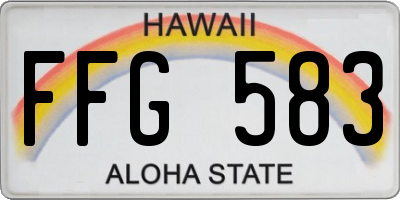 HI license plate FFG583