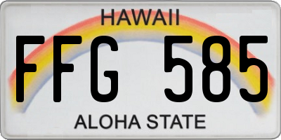 HI license plate FFG585
