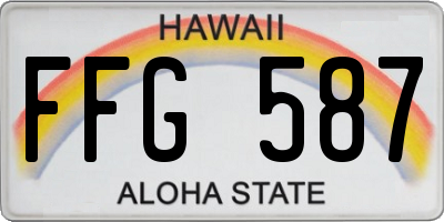 HI license plate FFG587