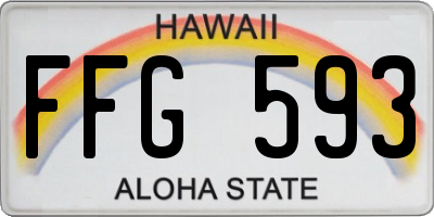 HI license plate FFG593