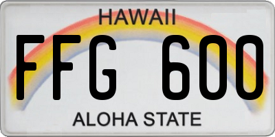 HI license plate FFG600