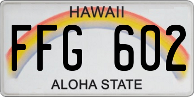 HI license plate FFG602