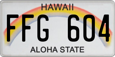 HI license plate FFG604