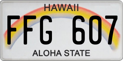HI license plate FFG607