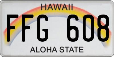 HI license plate FFG608