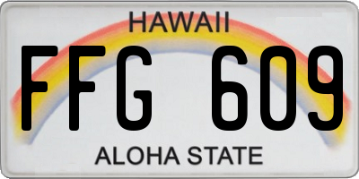 HI license plate FFG609