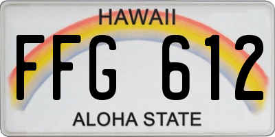 HI license plate FFG612