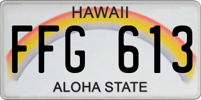 HI license plate FFG613