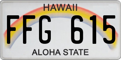 HI license plate FFG615