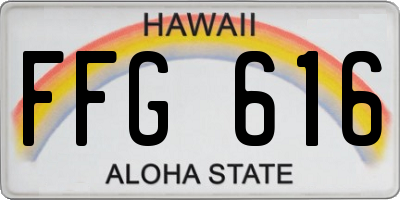 HI license plate FFG616