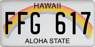 HI license plate FFG617