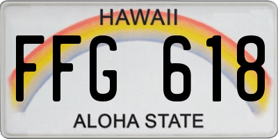 HI license plate FFG618