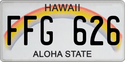 HI license plate FFG626