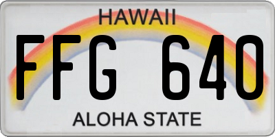 HI license plate FFG640