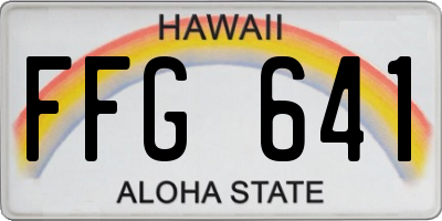 HI license plate FFG641