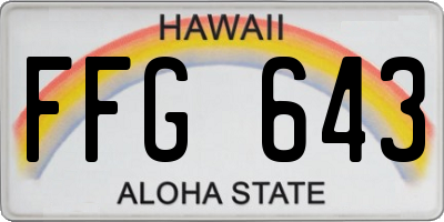 HI license plate FFG643
