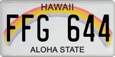 HI license plate FFG644