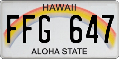 HI license plate FFG647