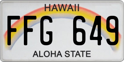 HI license plate FFG649
