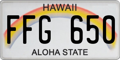 HI license plate FFG650