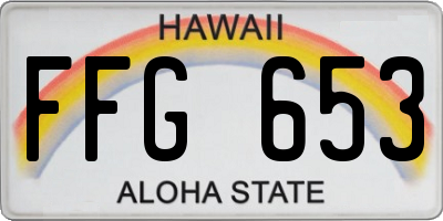 HI license plate FFG653