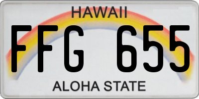 HI license plate FFG655