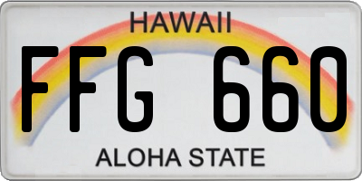 HI license plate FFG660