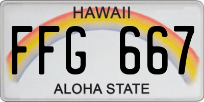 HI license plate FFG667