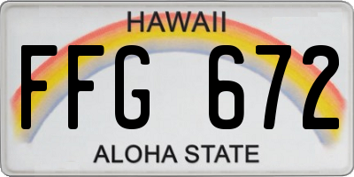 HI license plate FFG672