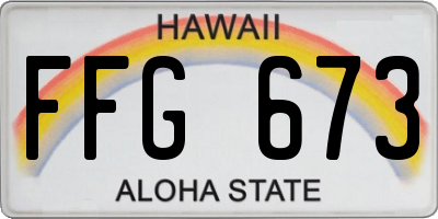 HI license plate FFG673