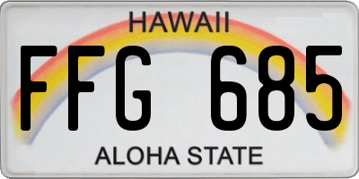 HI license plate FFG685