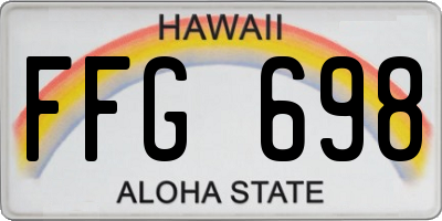 HI license plate FFG698