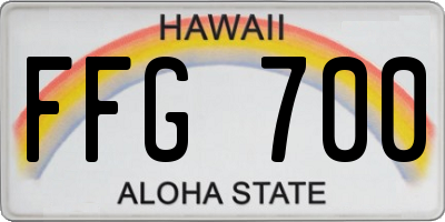 HI license plate FFG700