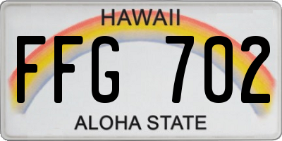 HI license plate FFG702