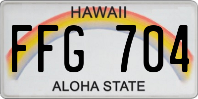 HI license plate FFG704