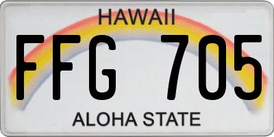 HI license plate FFG705
