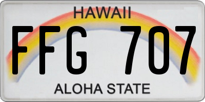 HI license plate FFG707