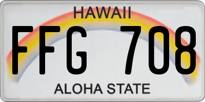 HI license plate FFG708