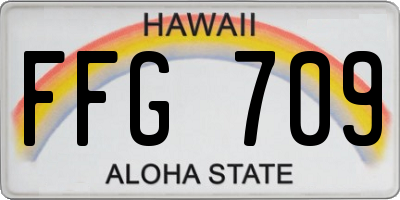 HI license plate FFG709