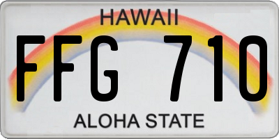 HI license plate FFG710