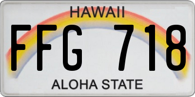 HI license plate FFG718