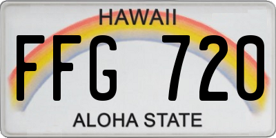 HI license plate FFG720