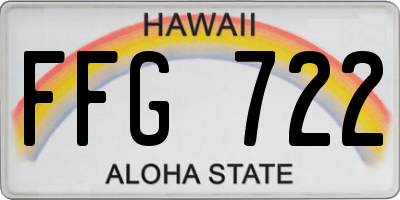 HI license plate FFG722