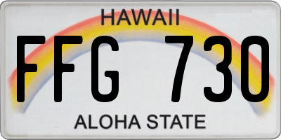HI license plate FFG730