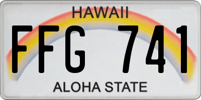 HI license plate FFG741
