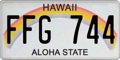HI license plate FFG744